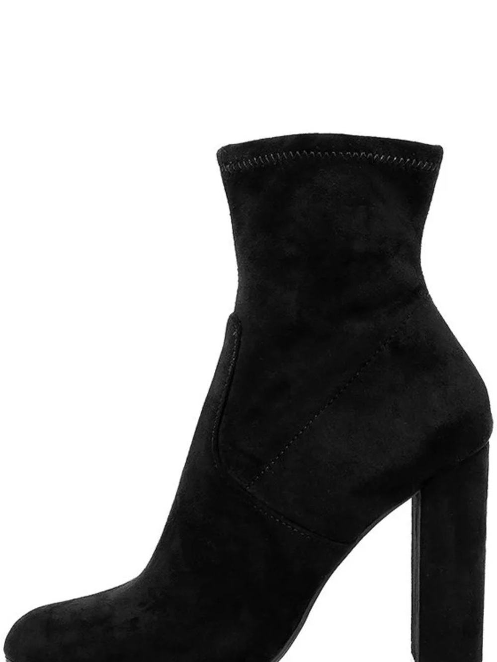 Steve Madden Black Suede Block Heel Ankle Booties